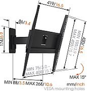 Vogels | Wall mount | MA3030-A1 | Full motion | 32-65   | Maximum weight (capacity) 25 kg | Black_4