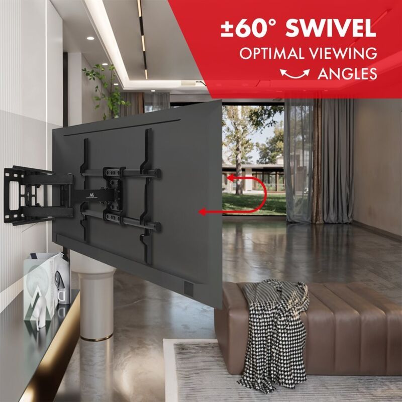 Maclean TV Mount  max VESA 600x400  32-85   60kg  horizontal and vertical angle adjustment  profile 65-390mm  black  MC-789_2