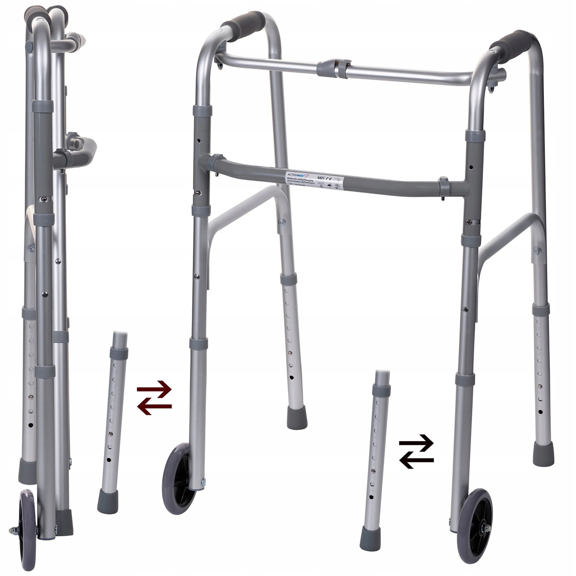 Aluminium rehabilitation tri-functional walker_1