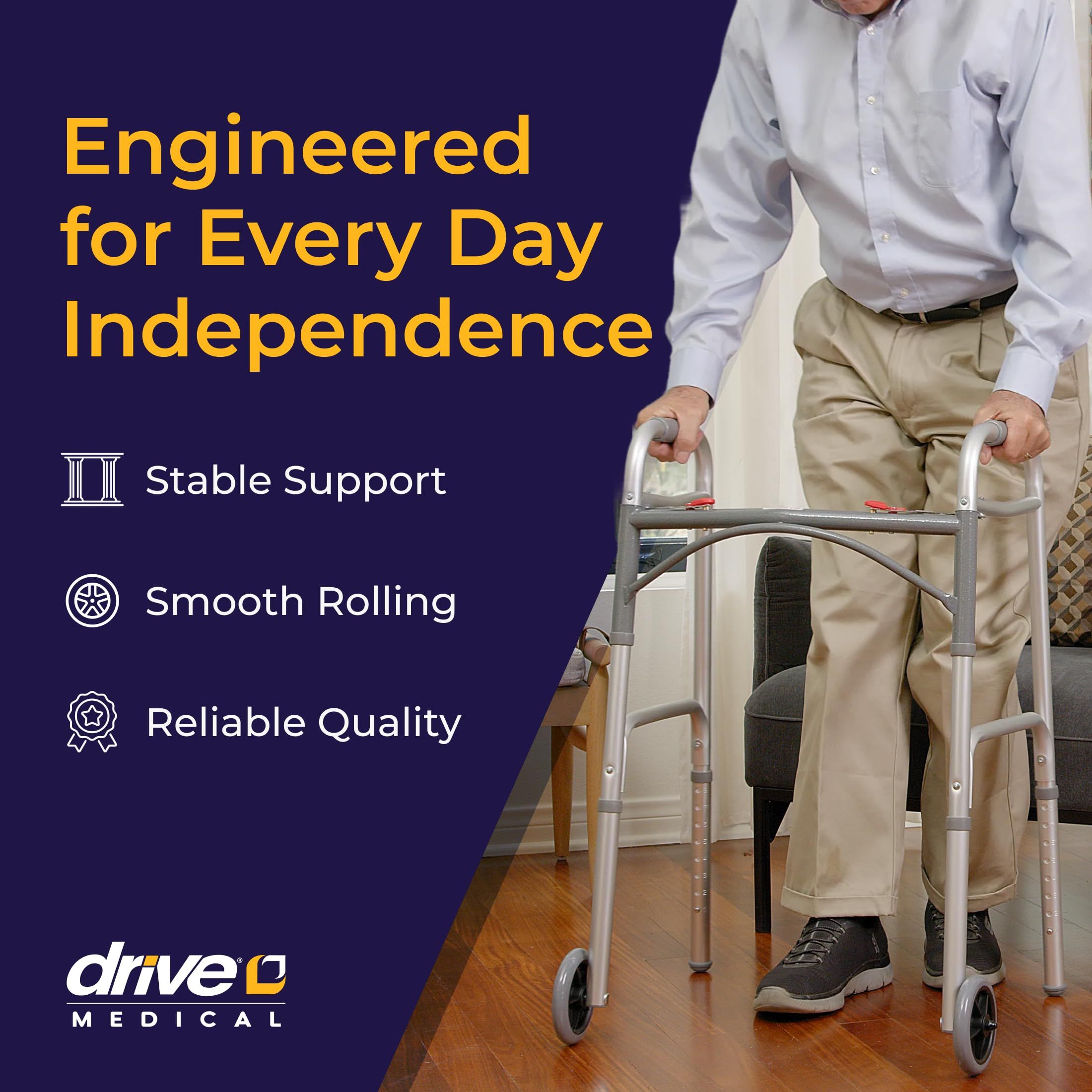 Two-wheel rehabilitation support - walker Blue black_2