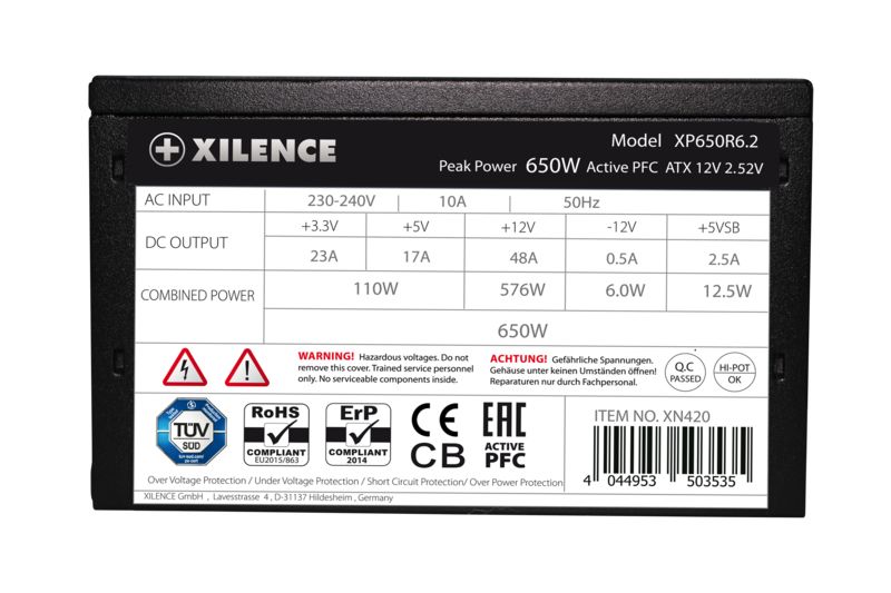 PSU Xilence XN420 650W 220-240V 50Hz 10A_2