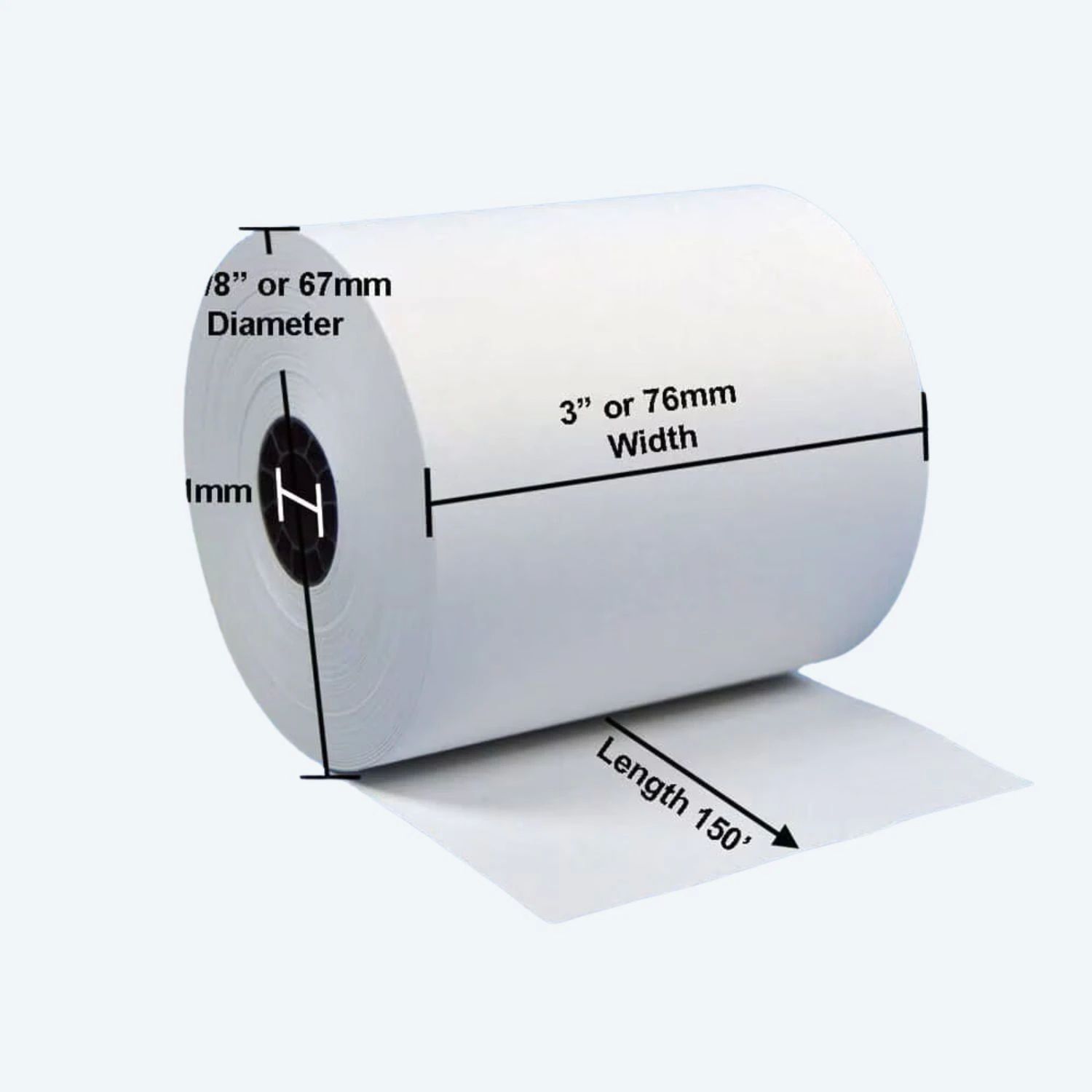 Receipt Rolls, Heipa, Thermal Paper, 58 mm, 64 mm, 12.7 mm, White_5