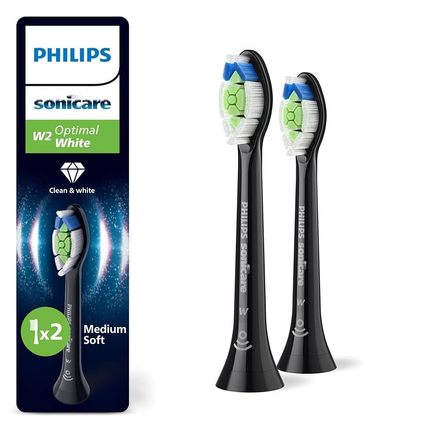 Rezerve PHILIPS Sonicare Optimal White HX6062/88, Pachet de 2 capete de periere, Standard, Click-on, Sincronizarea modurilor BrushSync, Negru, L x A x I (mm) 60x25.7x230.5_1