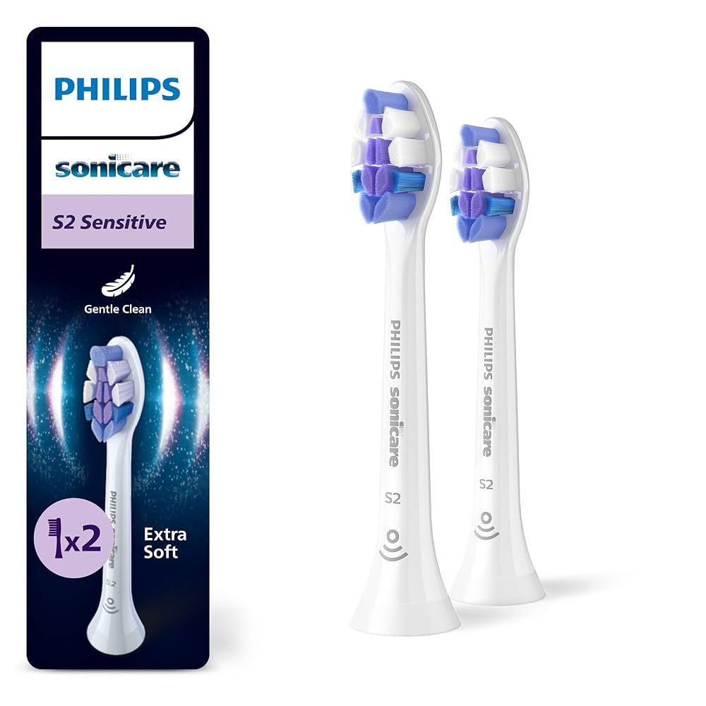 Rezerve PHILIPS Sonicare Sensitive HX6052/87, Pachet de 2 capete de periere, Standard, Click-on, Sincronizarea modurilor BrushSync, Alb, L x A x I (mm) 25.7x60x230.5_1