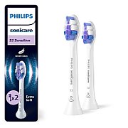 Rezerve PHILIPS Sonicare Sensitive HX6052/87, Pachet de 2 capete de periere, Standard, Click-on, Sincronizarea modurilor BrushSync, Alb, L x A x I (mm) 25.7x60x230.5_1