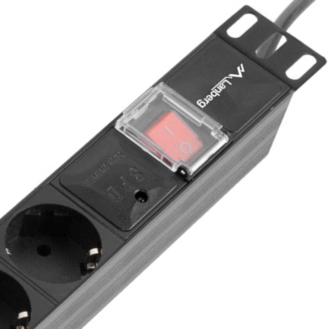 LANBERG Power Distrubution Unit PDU 19 inch 1U 16a 5x Schuko Outlets 2m Black_1
