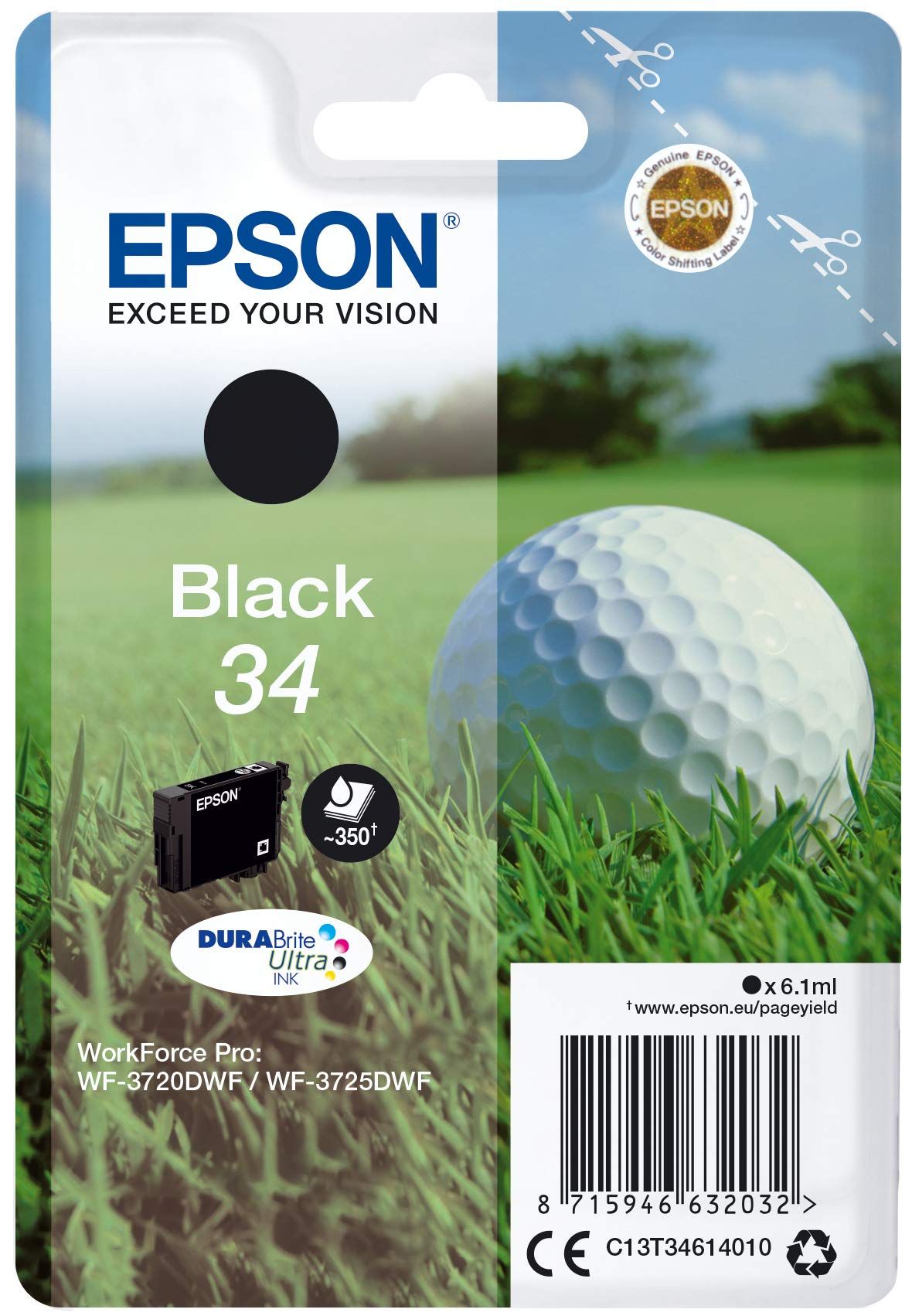 Epson Golf ball Singlepack Black 34 DURABrite Ultra Ink_1