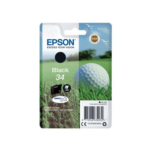 Epson Golf ball Singlepack Black 34 DURABrite Ultra Ink_4