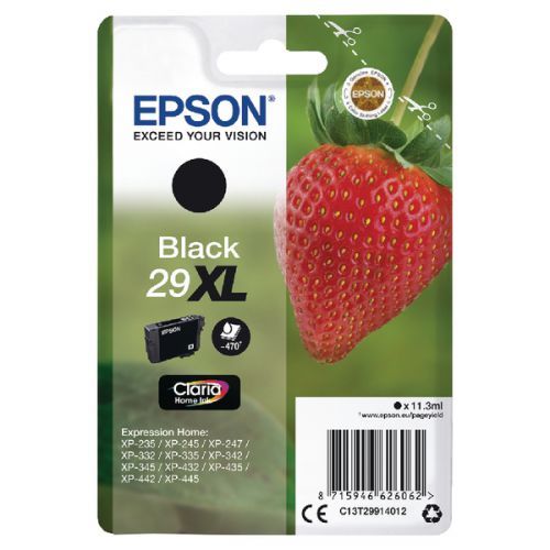 Epson Strawberry Singlepack Black 29XL Claria Home Ink_1