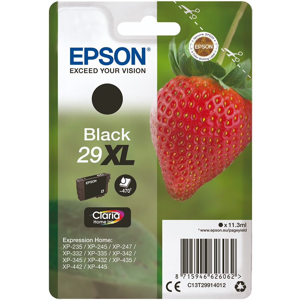 Epson Strawberry Singlepack Black 29XL Claria Home Ink_2