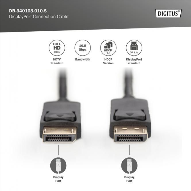 Digitus AK-340103-010-S cablu DisplayPort 1 m Negru_2