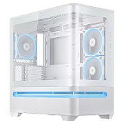 Carcasa ASUS AP202 Small Tower ARGB ALB, Tempered Glass, Sloturi Expansiune 4, Drive Bays: 2x2.5
