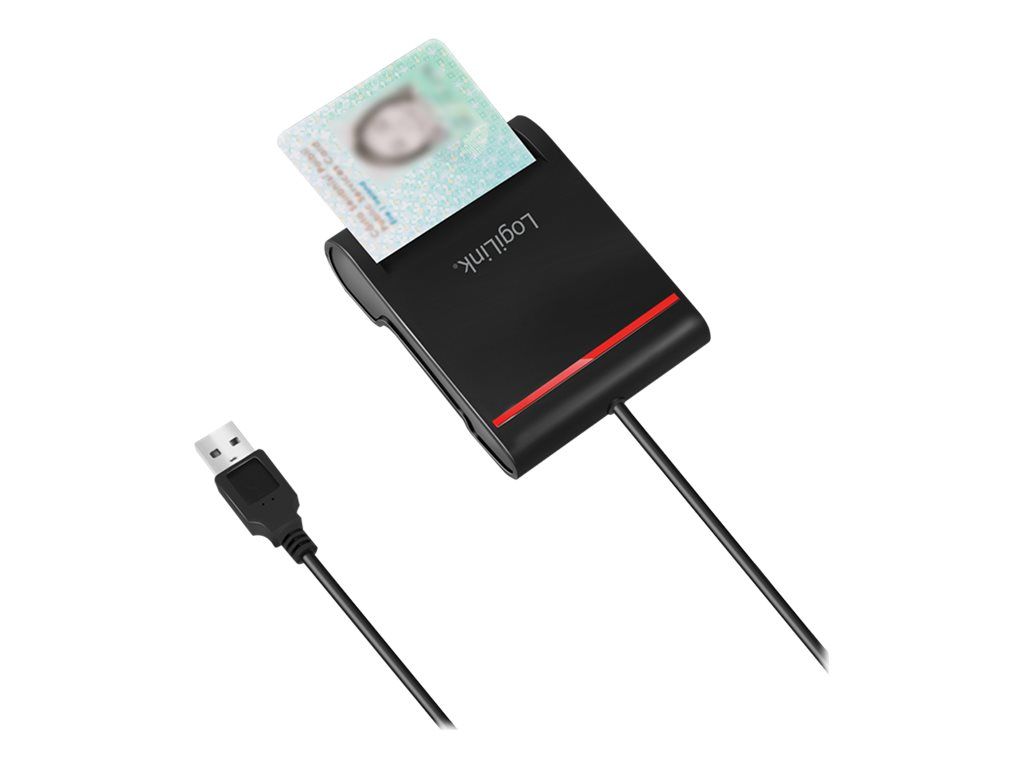 CITITOR DE CARDURI LOGILINK, pentru smart ID, USB 2.0, 0.9m, negru, 