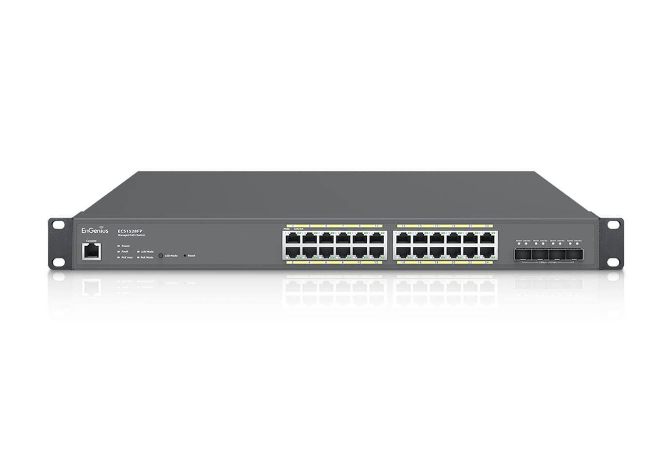 EnGenius ECS1528FP switch-uri Gestionate L2 Gigabit Ethernet (10/100/1000) Power over Ethernet (PoE) Suport 1U Negru_1