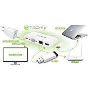 Techly IADAP USB31-DOCK2 stații de andocare și replicatoare de porturi pentru calculatoare portabile USB C Alb_2