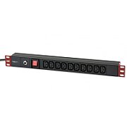Techly I-CASE STRIP-10C unități de distribuție a energiei electrice (PDU) 10 ieșire(i) AC 1U Negru_1