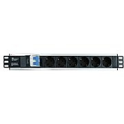 Techly I-CASE STRIP-16SH unități de distribuție a energiei electrice (PDU) 6 ieșire(i) AC 1.5U Negru, Argint_1