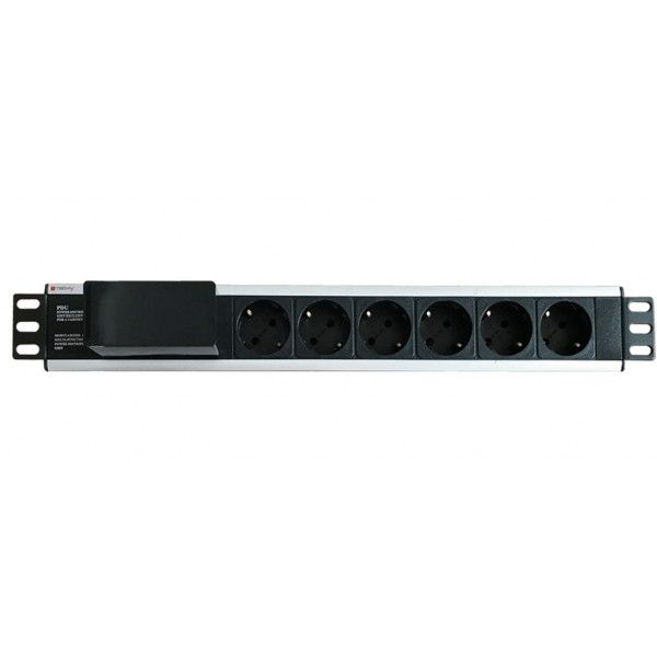 Techly I-CASE STRIP-16SH unități de distribuție a energiei electrice (PDU) 6 ieșire(i) AC 1.5U Negru, Argint_2