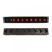 Techly I-CASE STRIP-815I unități de distribuție a energiei electrice (PDU) 8 ieșire(i) AC 1.5U Negru_1