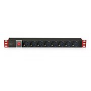 Techly I-CASE STRIP-81UD unități de distribuție a energiei electrice (PDU) 8 ieșire(i) AC 1U Negru, Roşu_1