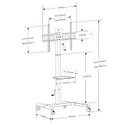 Techly ICA-TR228 cărucioare și standuri pentru multimedia Negru Ecran plat Raft pe roți multimedia_3