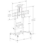 Techly ICA-TR230 cărucioare și standuri pentru multimedia Negru Ecran plat Raft pe roți multimedia_4
