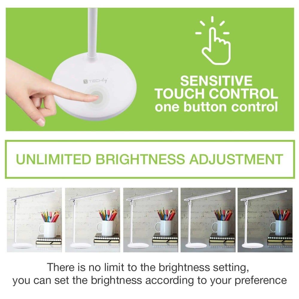 Techly I-LAMP-DSK9 lămpi de birou 3 W LED G Alb_1