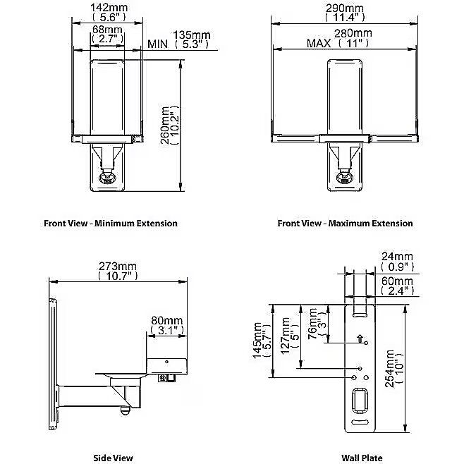 B-Tech VENTRY - Side Clamping Loudspeaker Wall Mounts with Tilt & Swivel (Pair)_2