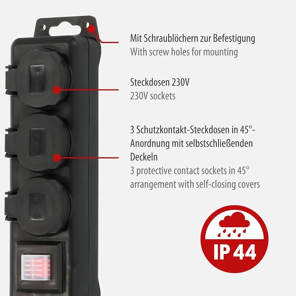 ACAR F5 Black 5 AC outlet(s) 230 V 3 m_7