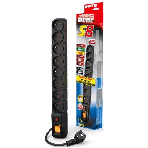 ACAR S8 power extension 1.5 m 8 AC outlet(s) Indoor Black_1