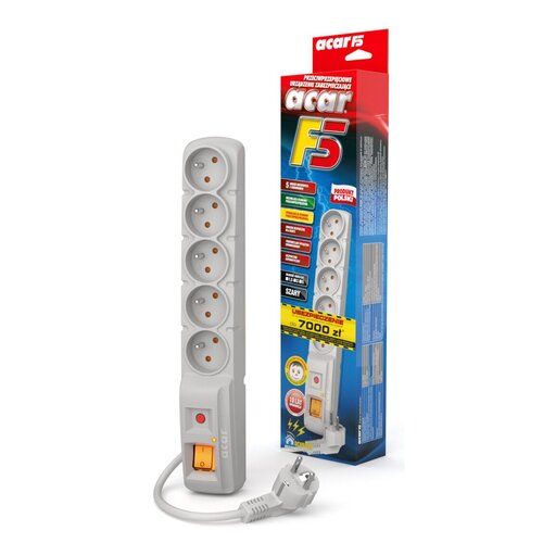 Listwa zasilająca Acar F5 (1 5m ; szary)_3