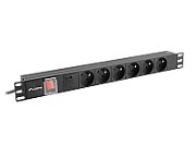 LANBERG RACK PDU POWER STRIP 19  1U 10A 6X 230V PL 2M BLACK C14_1