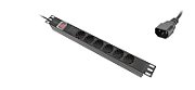Lanberg Power Distribution Unit (PDU) 19  1U 10A 2m 6x Schuko Outlets Black C14_1