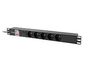 Lanberg Power Distribution Unit (PDU) 19  1U 10A 2m 6x Schuko Outlets Black C14_3