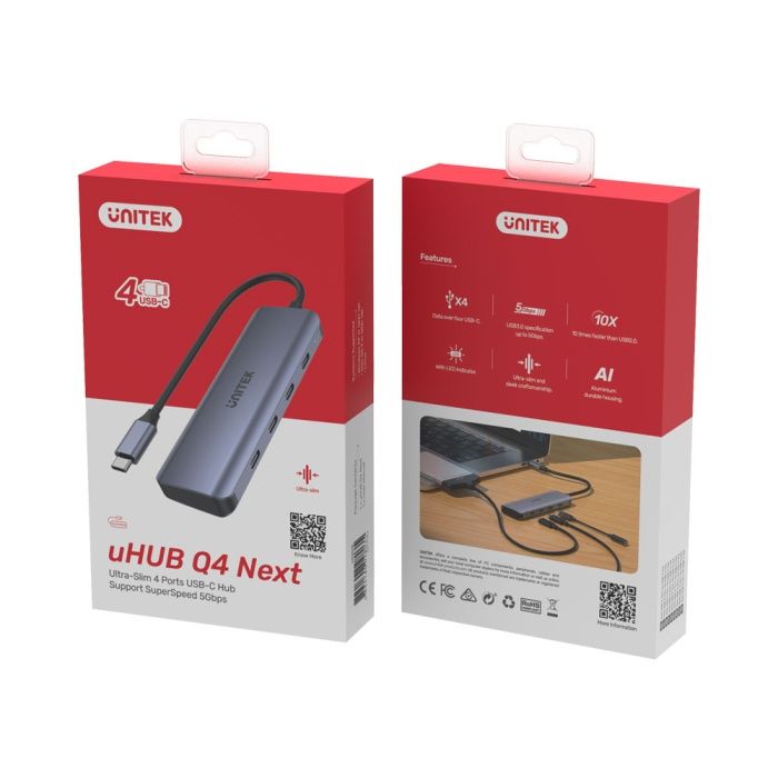 UNITEK HUB USB-C 3.1  4X USB-C  5 GBPS  H1107K_3