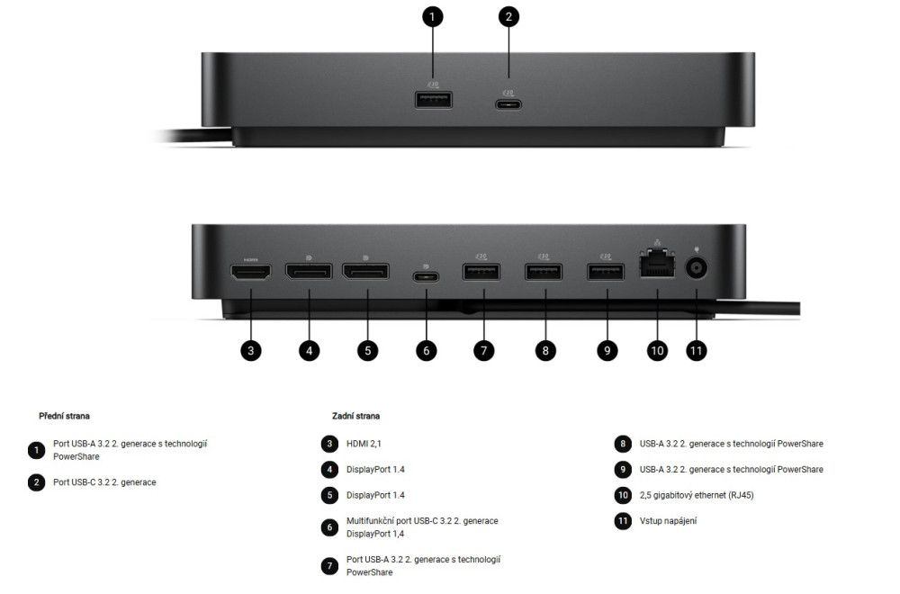 Dell Pro Dock WD25 100W, 2xDP/HDMI/2xUSB-C/4xUSB-A/RJ-45_2