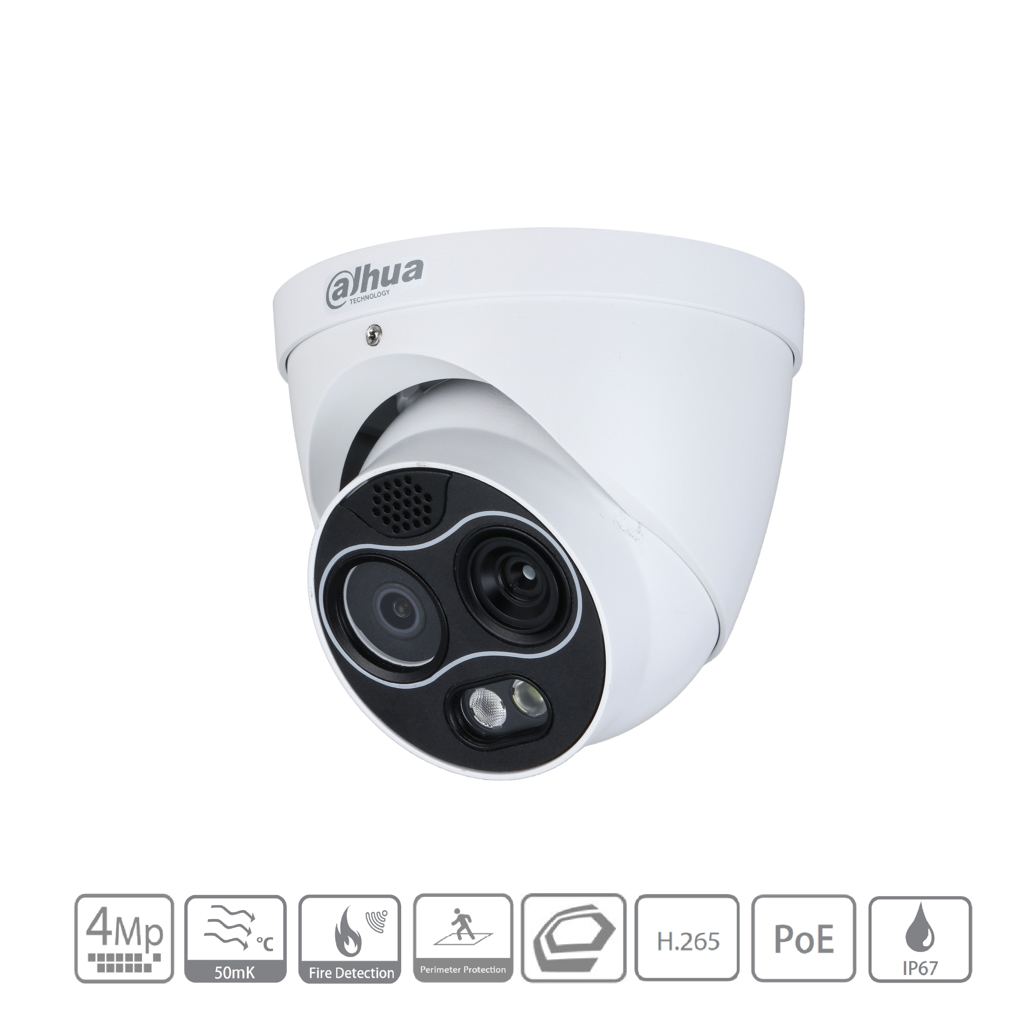 Dahua TPC-DF1241-B3F4-DW-S8 Cameră termografică, 256x192, 4MP vizuală, IR 30m, AI, PoE, IP67_2