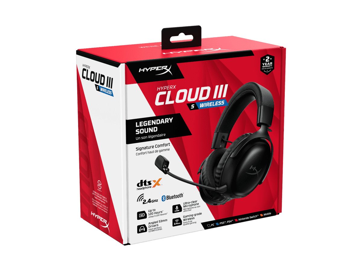 Casti gaming HyperX Cloud III S Black-Red, autonomie pana la 120 ore, timp incarcare 5 ore, DTS Headphone:X Spatial Audio, drivere 53mm, microfon detasabil cu metal mesh, noise cancelling si indicator LED, jack 3,5mm/USB-C/USB-A, cupe cu spuma cu memorie, multiplatforma, negru - rosu_2