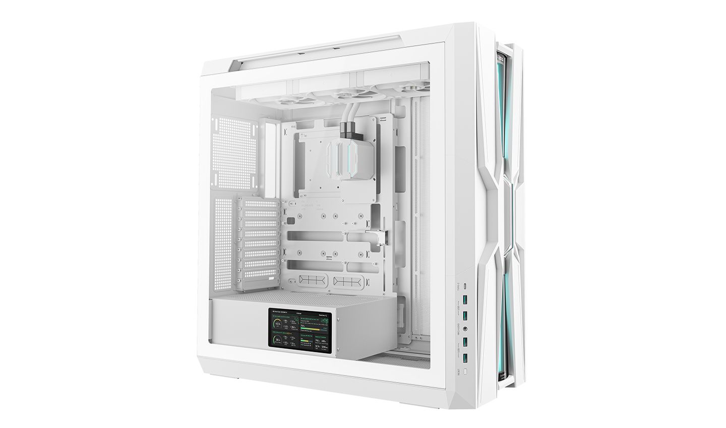 CARCASA gaming DeepCool  GENOME III  tower, fara sursa, max 10x fan, cooler AIO 420mm pre-instalat, 9 sloturi expansiune, alb,  R-GENOME-WHALA3-G-3 