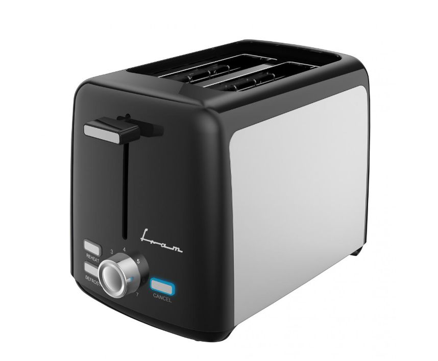 TOASTER FRAM FTP-8007SSBK, 800W, CAPACITY: 2 SLICES, 7 LEVELS OF TOASTING, FUNCTIONS: REHEAT, DEFROST, CANCEL, DETACHABLE CRUMB TRAY, BLACK_1