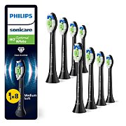 Rezerve Philips Sonicare Optimal White HX6068/88, pachet de 8 capete de periere, Standard, click-on, sincronizarea modurilor BrushSync, Negru_1