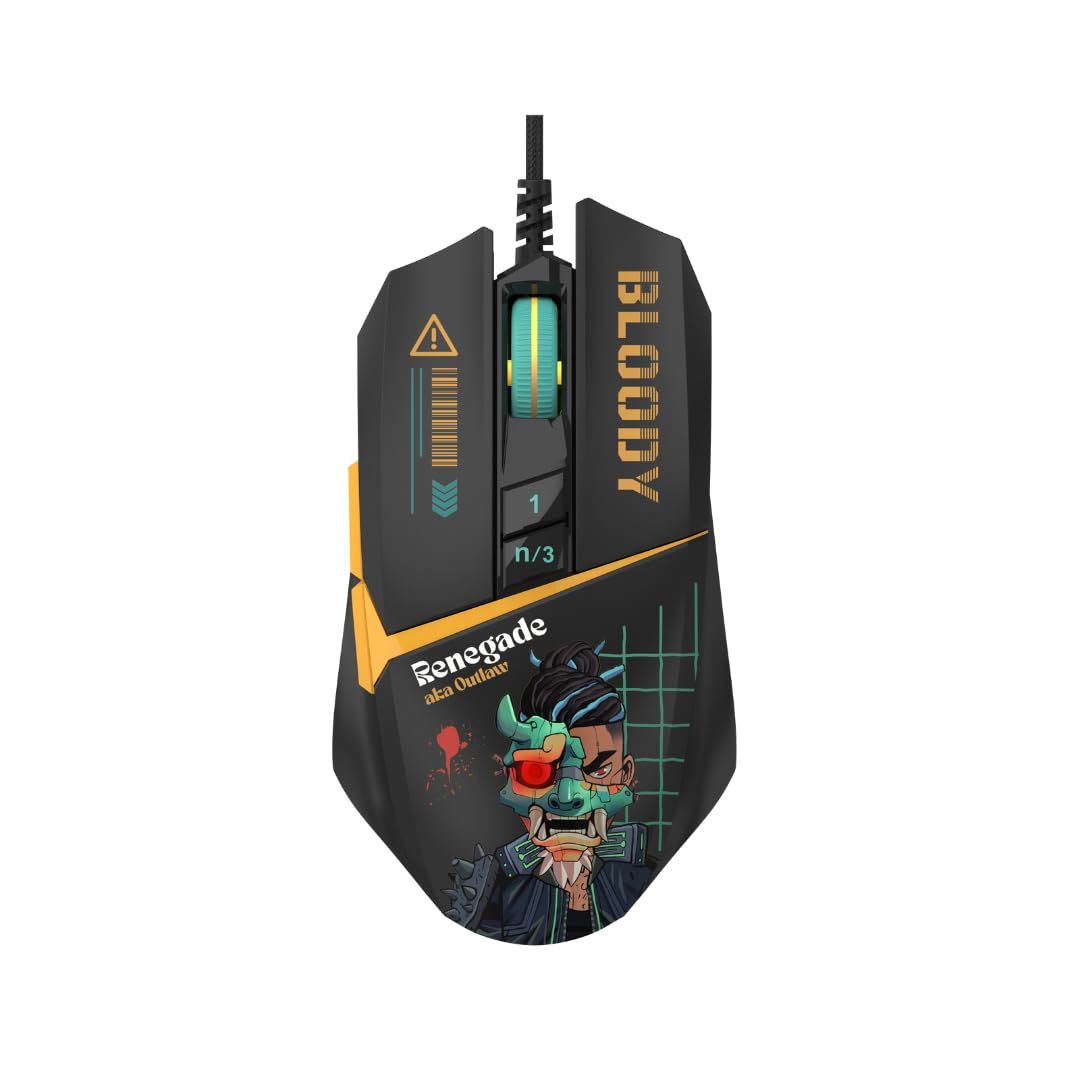 Mouse A4Tech, gaming, Bloody RGB Animation Backlit  USB Renegade Midnight, 