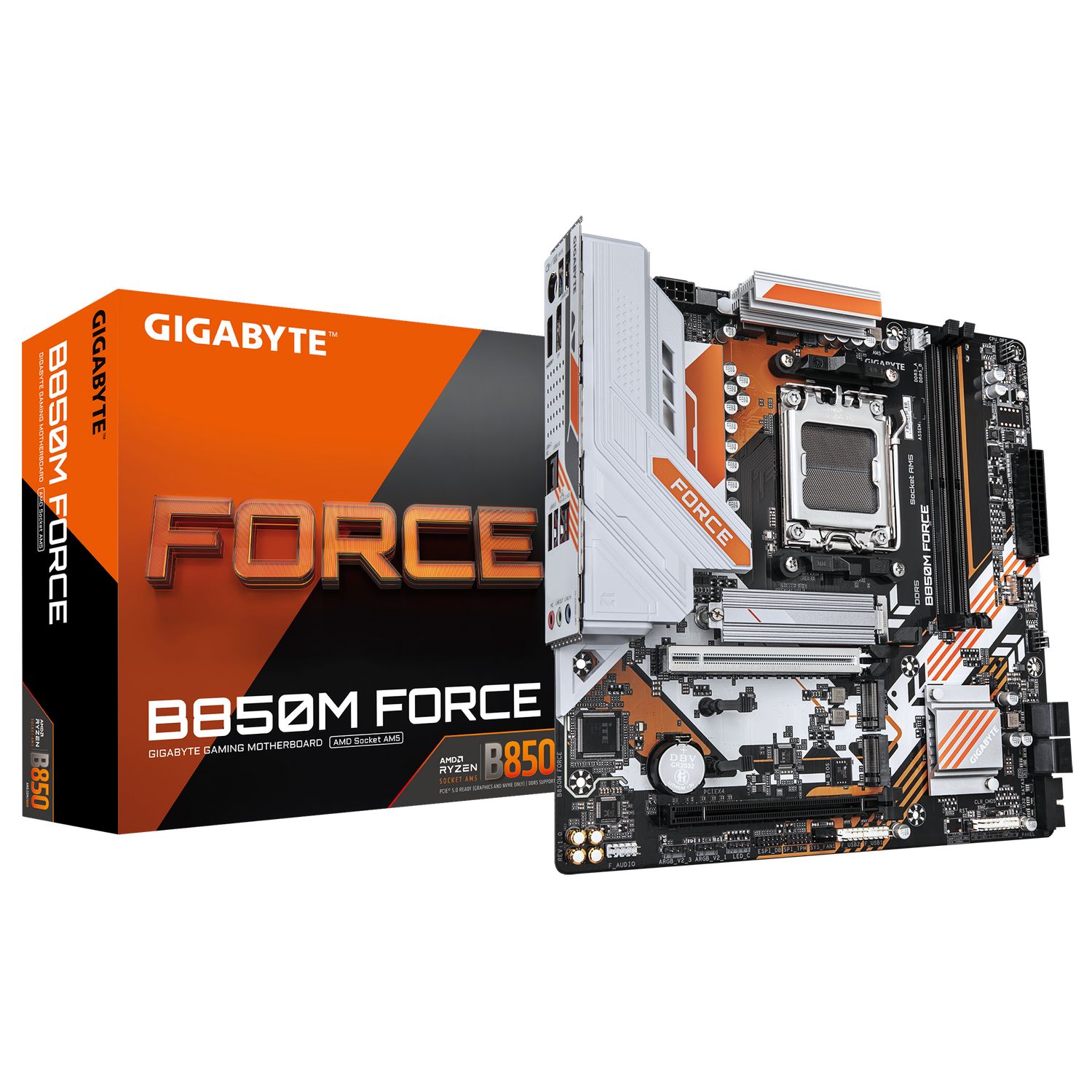 Placa de Baza GIGABYTE B850M FORCE AM5, 2x DDR5, 1x HDMI 1x DP, 1x PCIE 5.0 x16 1x PCIE 4.0 x16, 3x M.2, 4x SATA 6GB/s, mATX_3