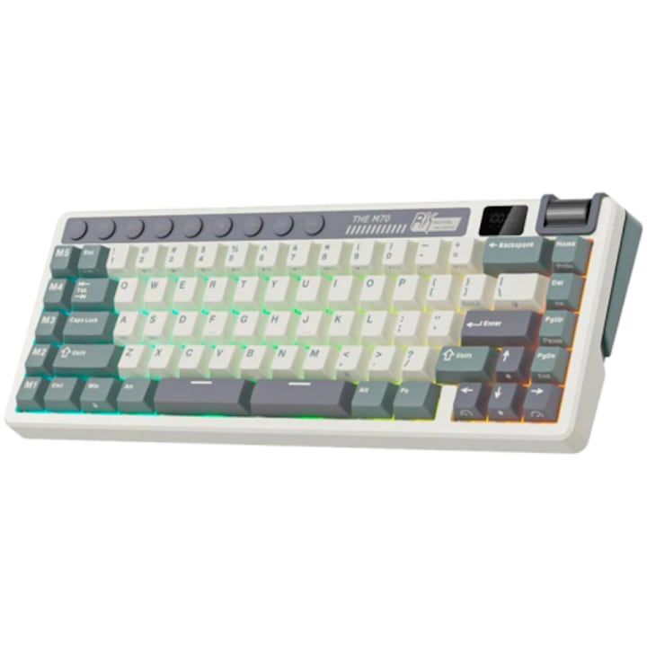 ROYAL KLUDGE RK M70 Cyan Purple Gaming Keyboard Cream switch_2