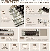 ROYAL KLUDGE RK M70 Cyan Purple Gaming Keyboard Beige switch_2