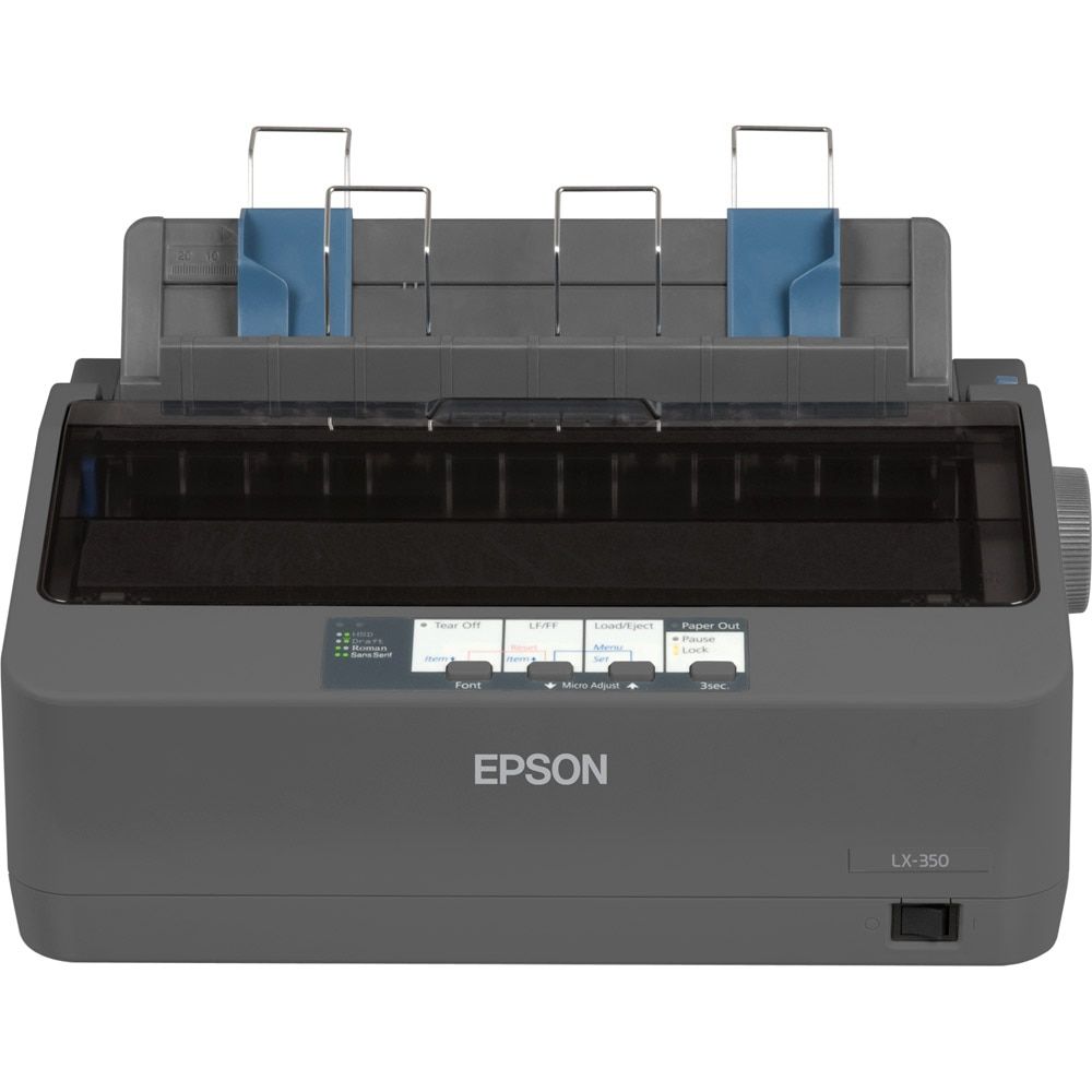 Imprimanta matriceala mono Epson LX-350, dimensiune A4, numar ace: 9 pini, viteza 15cpi, rezolutie 240x144dpi, memorie 128KB, limbaje de printare IBM PPDS, ESC/P, interfata USB 2.0, Bidirectional parallel, RS- 232, ribbon inclus, consumabile: S015637, S015647, optional: suport role hartie_3