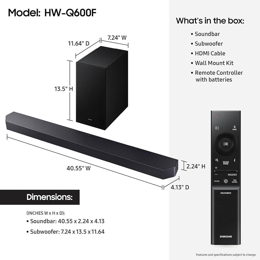 Samsung Q-series HW-Q600F Black 3.1.2 channels_2