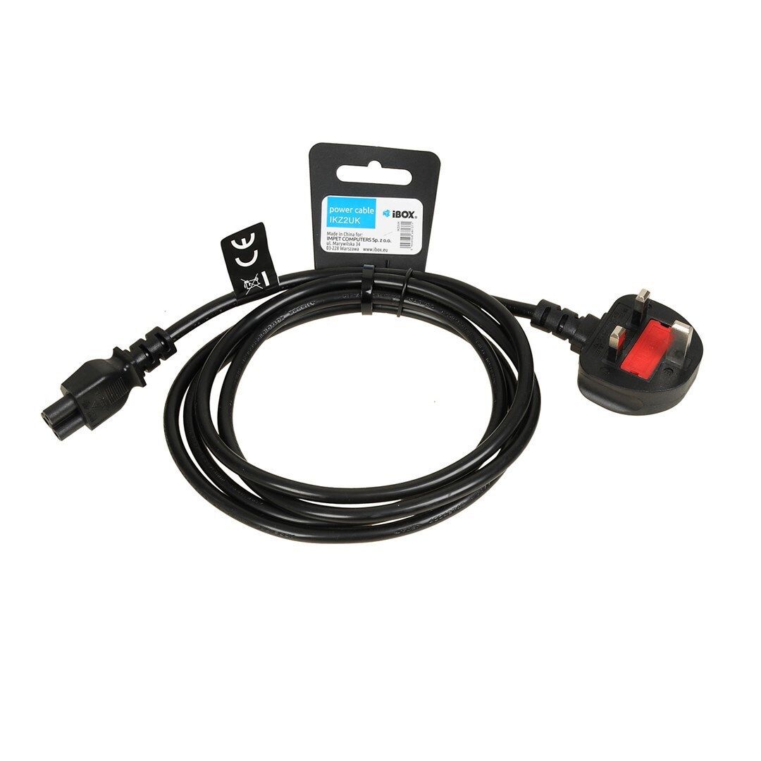 iBOX Power Cable for Laptops (clover) VDE 1.8m UK plug_2