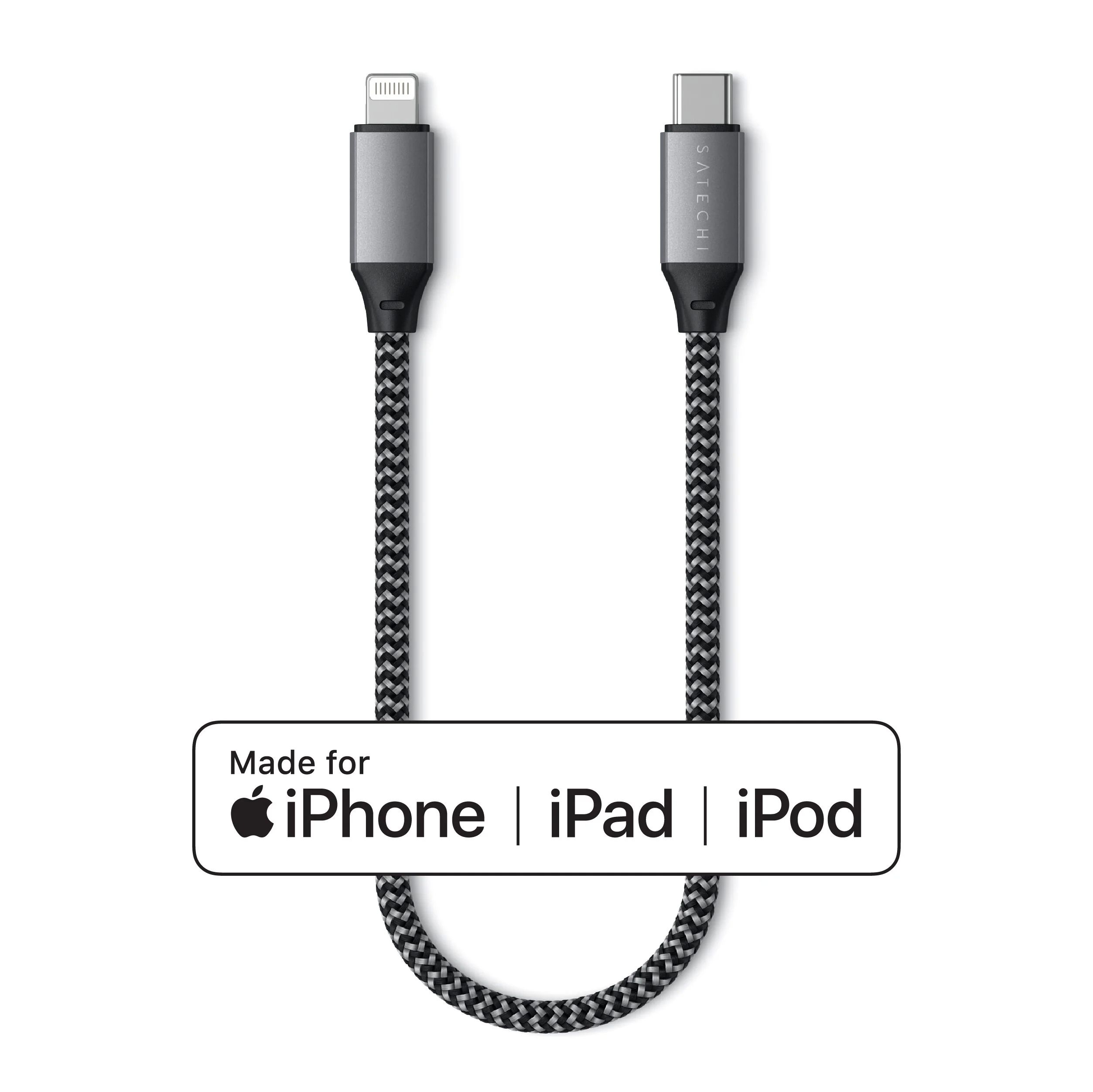 Satechi USB-C to Lightning Short Cable 25cm - Space Grey_4