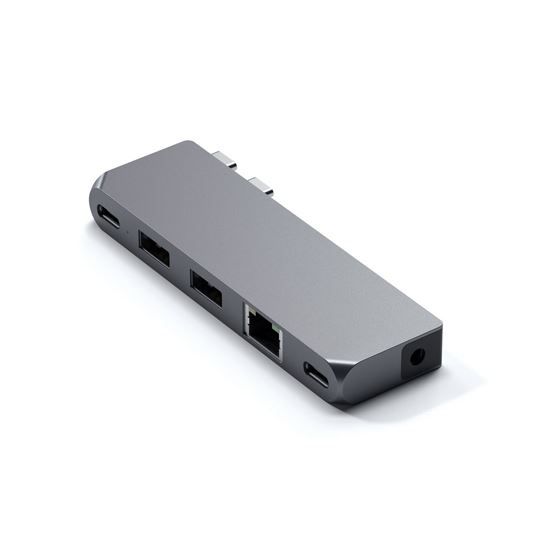 Satechi Aluminium Pro Hub Mini (1xUSB4 96W up to 6K 60Hz display output, 2 x USB-A 3.0, 1xEthernet, 1xUSB-C, 1xAudio) - Space Grey_2